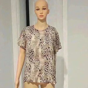 Vintage silk leopard blouse